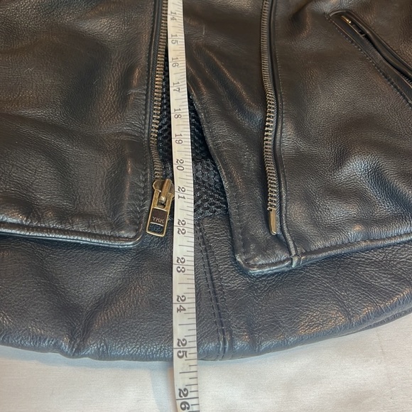 𝅺FOX CREEK Leather Moto Bikercore Gorpcore Motorcycle Jacket SZ Large - Picture 15 of 15